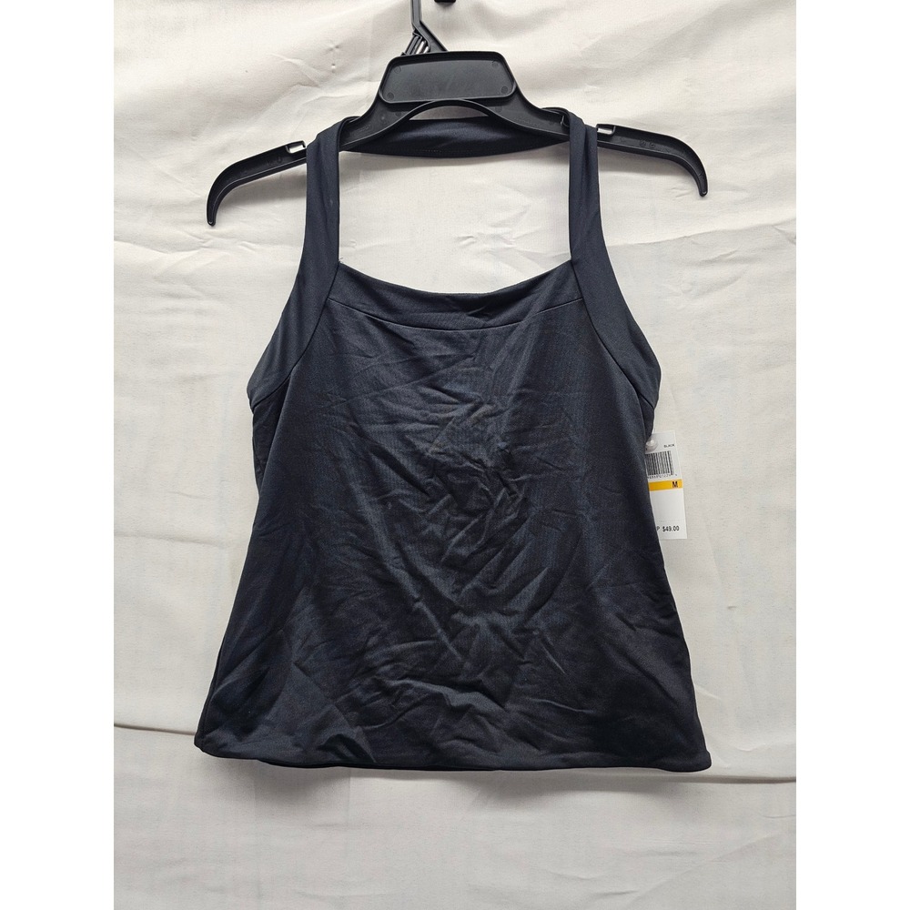 Edited by Remi Bader Womens Halter Tank Top Black Nylon Blend Casual Size Medium